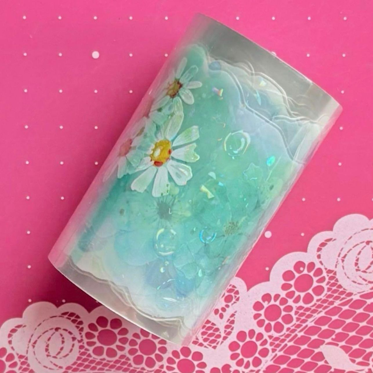 贝壳光 晕染花 ダイカット加工 7.5cm×5m 125cm/loop 海外マスキング