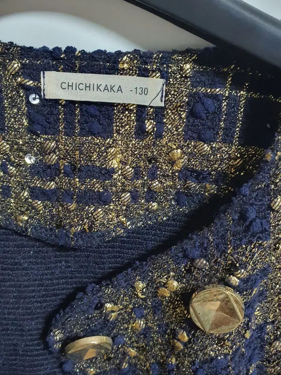 チチカカ 金糸 ツイード ジャケット トレンチコート 小学 130 サイズ