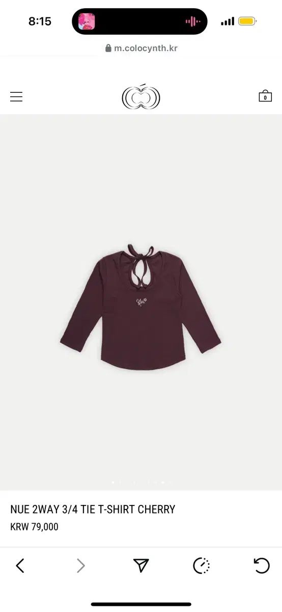 コロシン NUO 2WAY 3 4 TIE T-SHIRT CHERRY