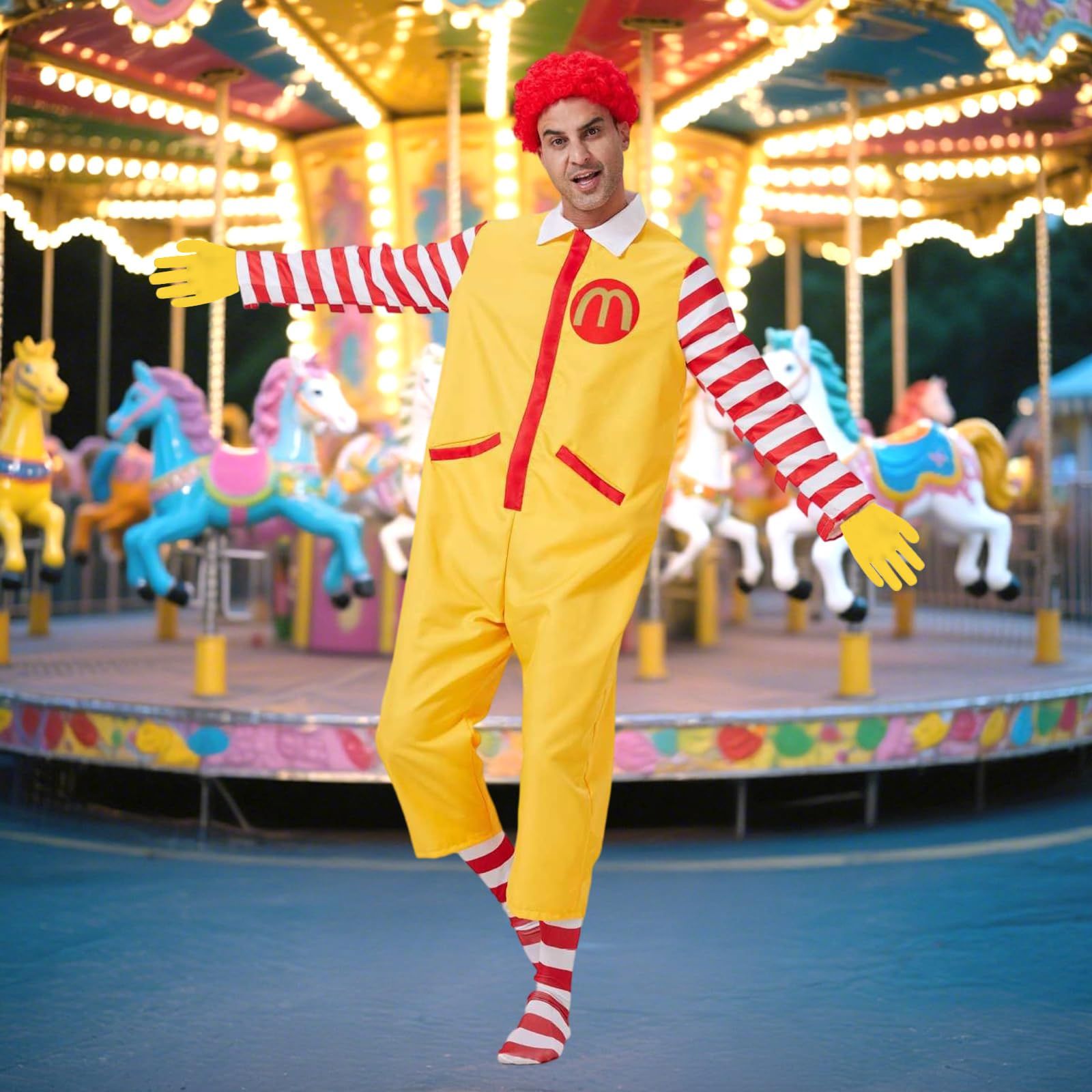 EMGTTXDY マクドナルド マック コスプレ ハロウィーン コスプレ衣装 仮装 cosplay バーガーおじさんの服 舞台服 演出服 変装 仮装 コスチューム 男女兼用 WWW_IBETON_RU