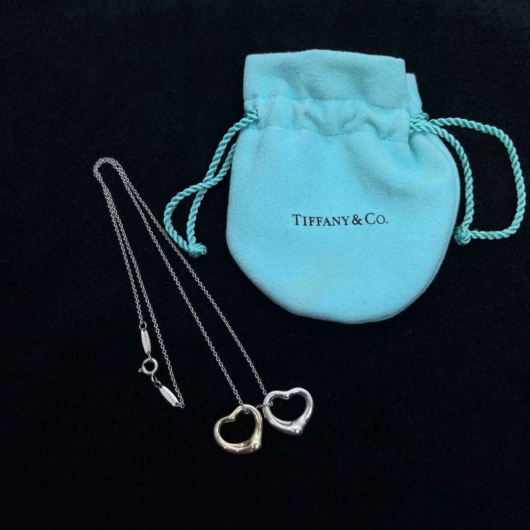 美品☆Tiffany & Co. ティファニー ダブルオープンハート ネックレス