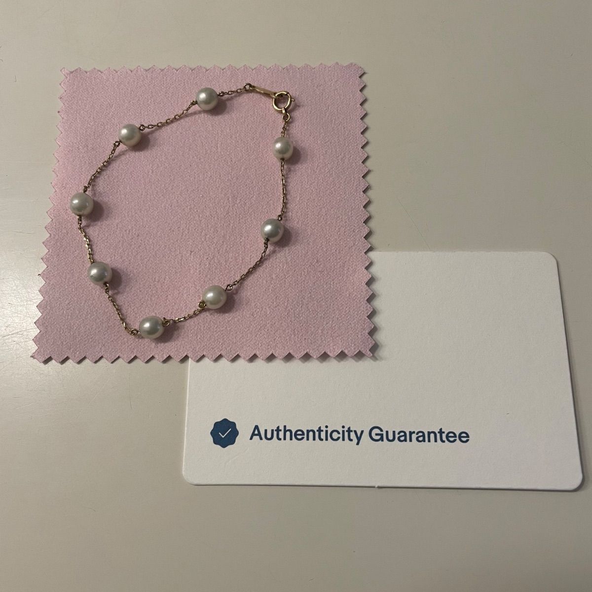 鑑定証明付 ミキモト K14 ブレスレット