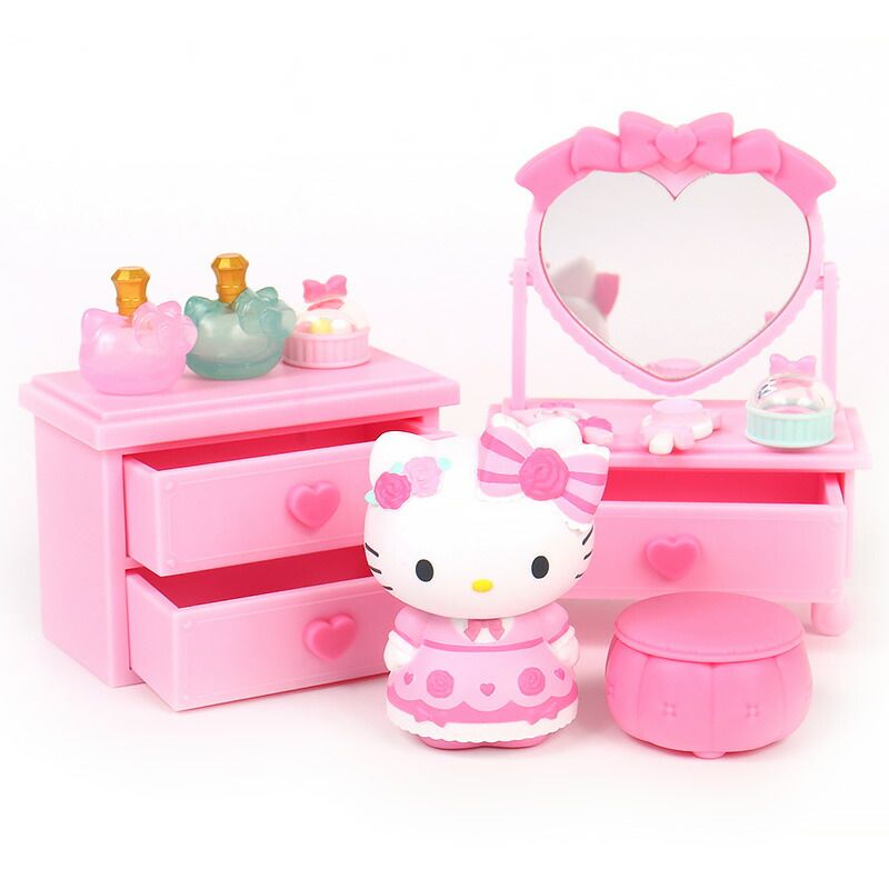 ハローキティ ドール＆ドレッサー セット ドールハウス風 ミニチュア
