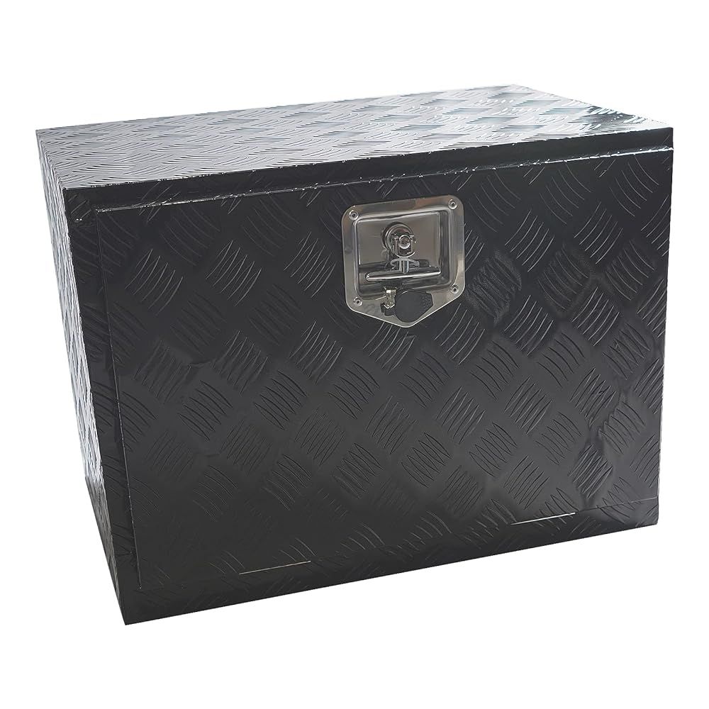 １ トラック工具箱 アルミボックス ツールボックス 61 46 43cmcm 軽トラ 荷台 収納ボックス 軽トラックベッド 道具箱ブラック