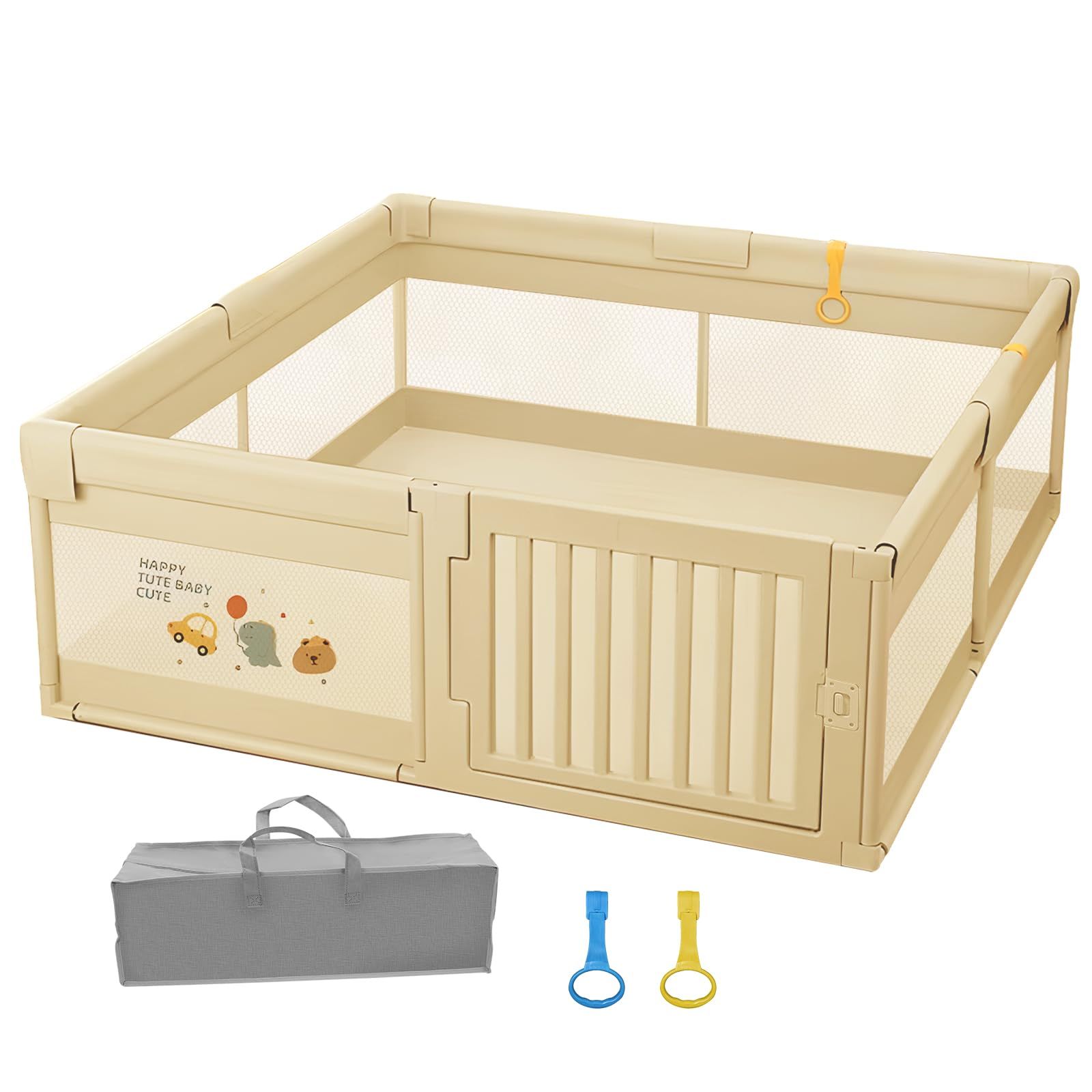 Areden ベビーサークル フェンス ベビーフェンスサイズ 200x180x65cm 簡単 洗える 洗えてたためる 省スペース 室内外対応 堅固さ 耐久性 子供 軽量 長方形 安全 グッズ 柵 折り畳み 遊び用のサークル 持ち運び便利 キッズスペース