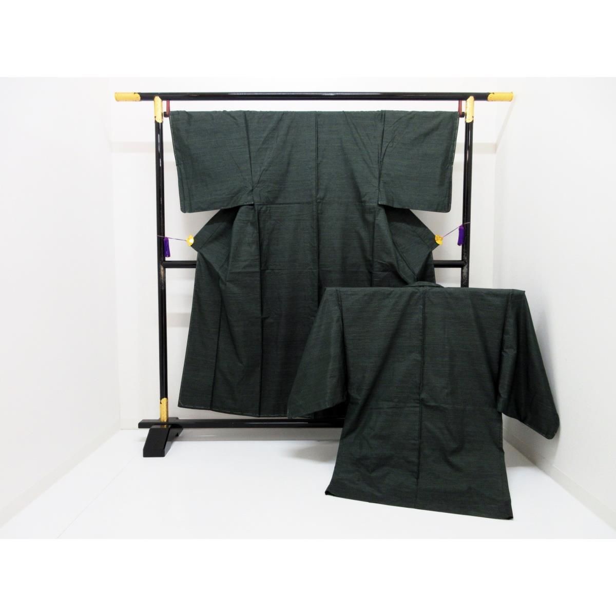 男物 横双大島紬 きもの 羽織 ２点セット