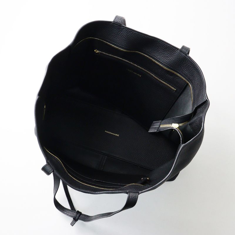 メゾンドサブレ MAISON de SABRE ジップトートバッグ＼ブラック レザー