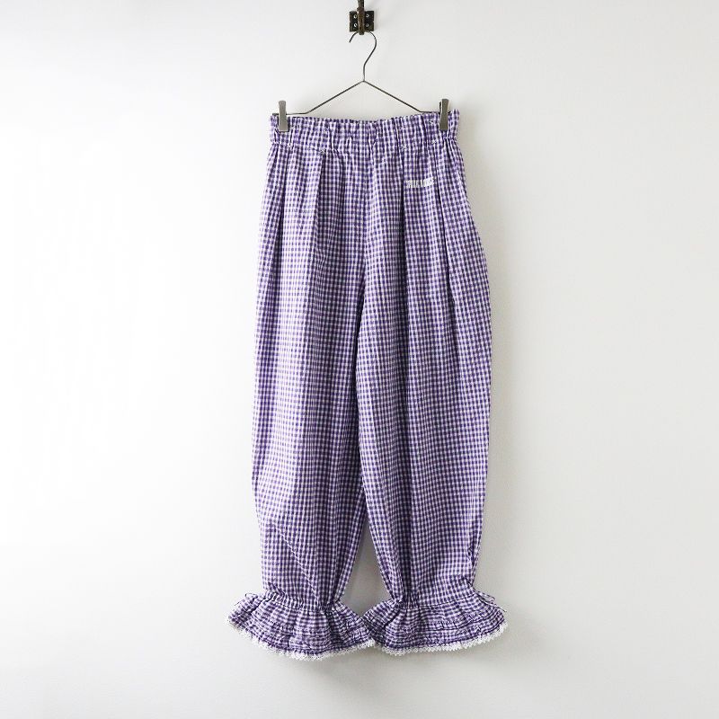 定価27500円 2025Springカタログ掲載品 ピンクハウス PINK HOUSE ドビーギンガムチェックパンツ パープル┃ 2400014648027