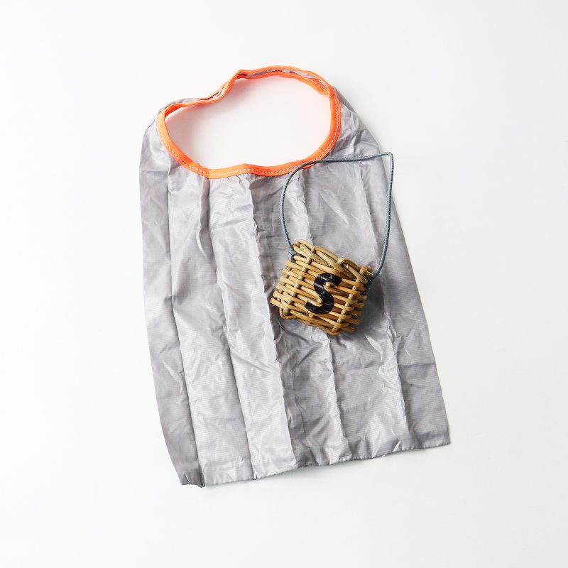 エバゴス ebagos サブバッグ カゴケース エコバッグ S ベージュ グレー 紅籐 エコバッグ入り ミニカゴバッグ 2400014640366