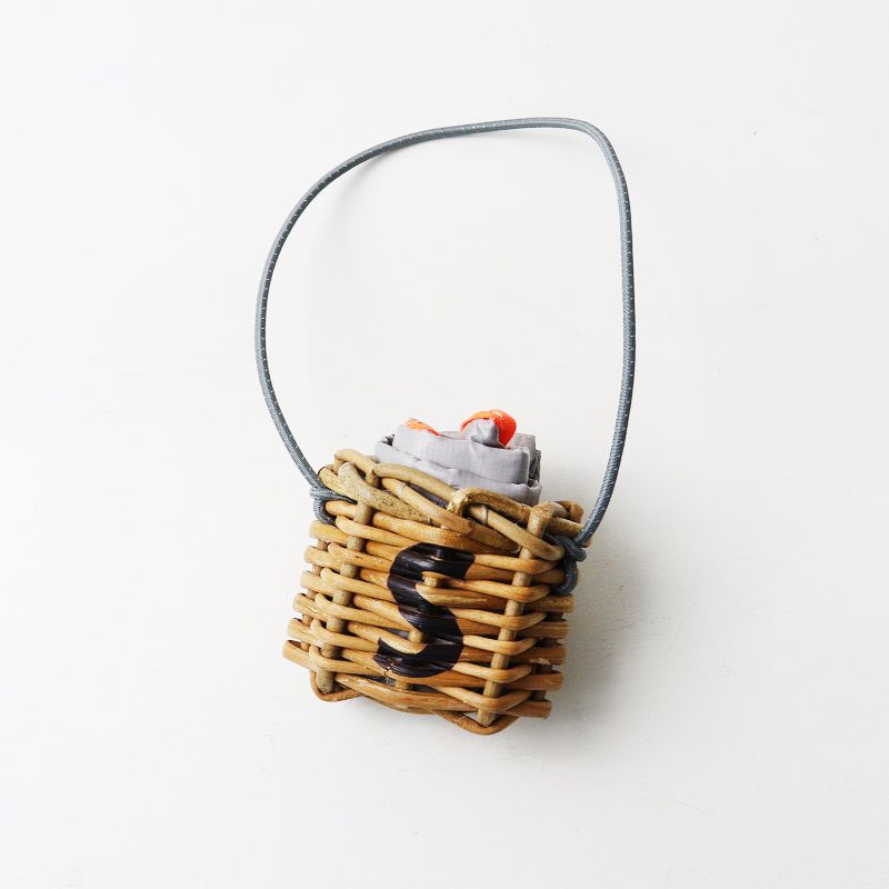 エバゴス ebagos サブバッグ カゴケース エコバッグ S ベージュ グレー 紅籐 エコバッグ入り ミニカゴバッグ 2400014640366