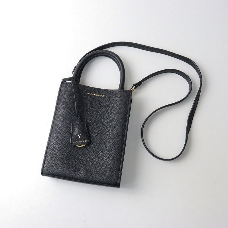 美品 メゾンドサブレ MAISON de SABRE 2wayバッグ＼ブラック レザー
