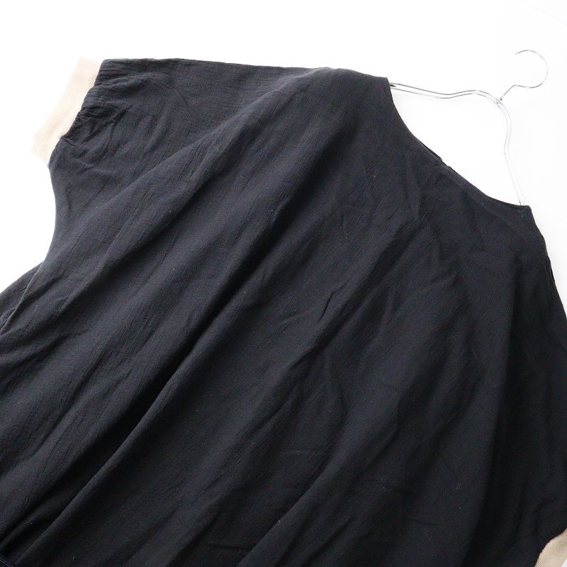  2025 SS マーブルシュッド marble SUD コットンボイル 袖口リブワンピース ブラック トップス バイ その他 その他