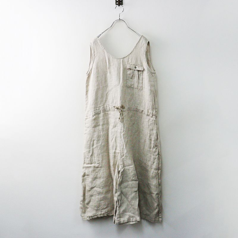 ♥ イチ アンティークス ICHI Antiquite’s リネン カシュクール サロペット F｜生成り オーバーオール 2400014640601