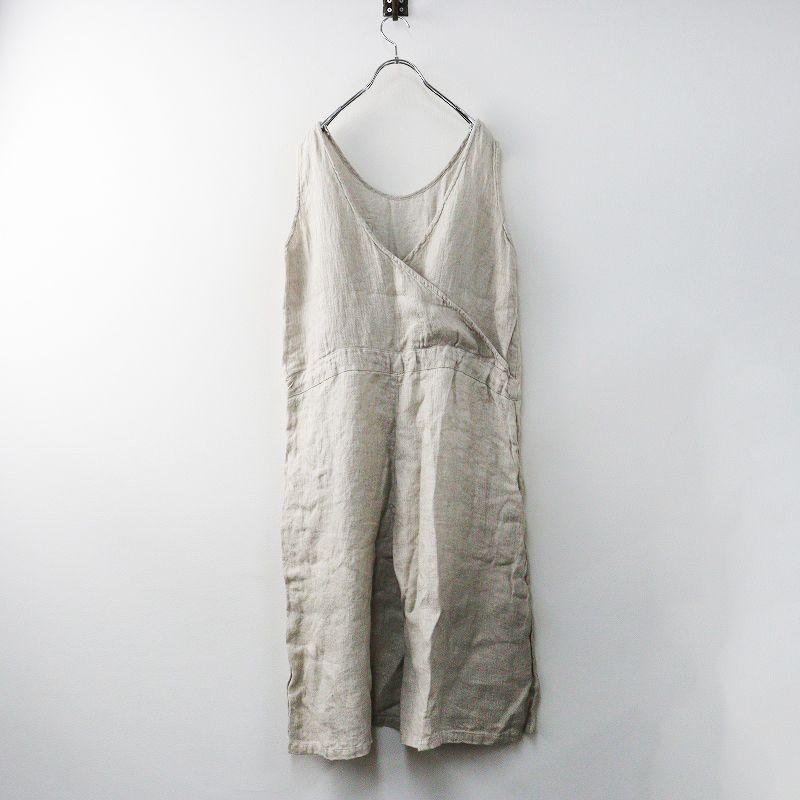 イチ アンティークス ICHI Antiquite’s リネン カシュクール サロペット F｜生成り オーバーオール