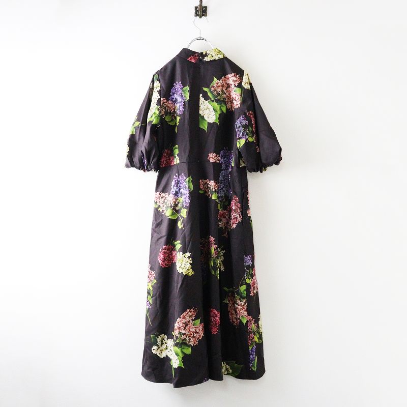 2025 SS ロイスクレヨン アンドエルシー Lois CRAYON -ellecy 紫丁香花ワンピース M ブラック┃花柄 フラワー