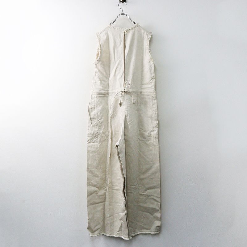 【45R】ベージュ ノースリーブ オールインワン フォーティーファイブアール 45R コットンリネン オールインワン 2