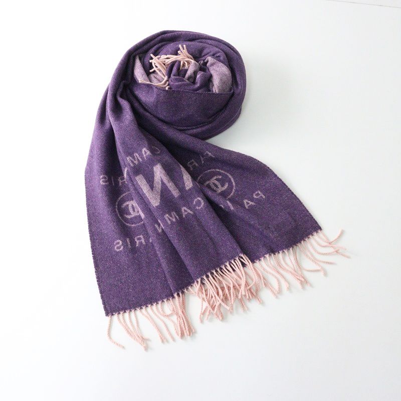 アイテム シャネル CHANEL カシミヤ ココマーク ロゴ 大判ストール パープル┃ショール ストール 2400014594119