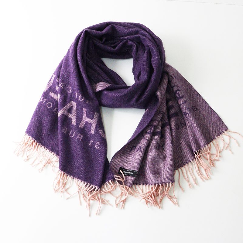 アイテム シャネル CHANEL カシミヤ ココマーク ロゴ 大判ストール パープル┃ショール ストール 2400014594119