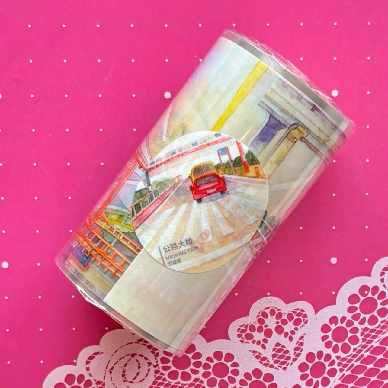 PET 公路大桥 小 7.9cm×5m 183cm/loo 海外マスキングテープ 海外マステ