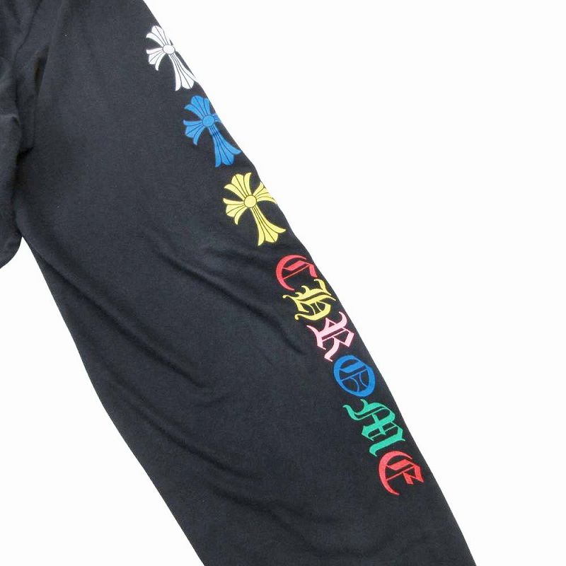 22SS クロムハーツ CHROME HEARTS MLTCOL CEM CRS マルチセメタリークロス プリント Tシャツ ロンT 長袖 トップス カットソー コットン クルーネック サイズXL 黒 ブラック メンズ Y11 KARIMZIABAT_FR
