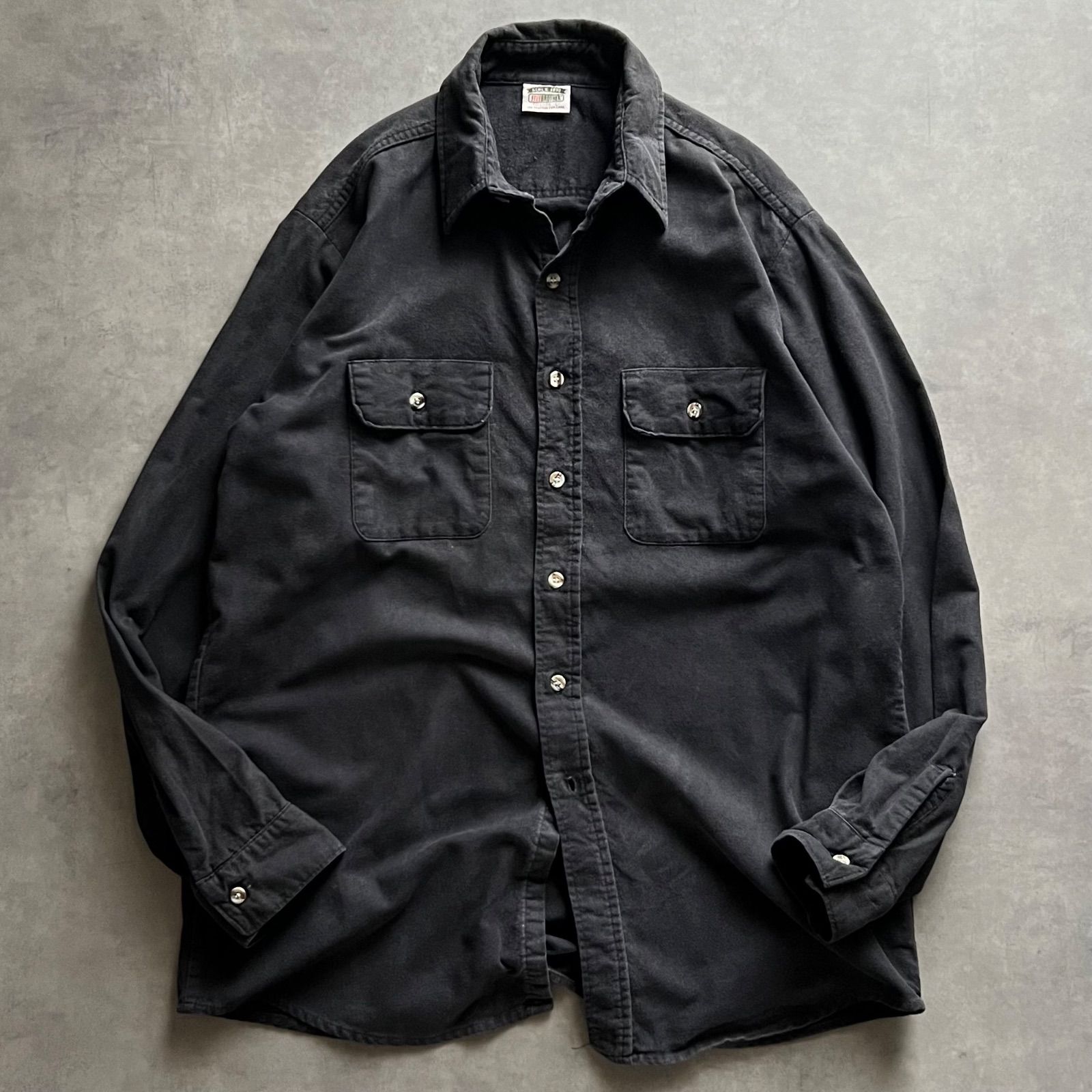 90s FIVE BROTHER black chamois shirt ファイブブラザー ブラック シャモア シャツ