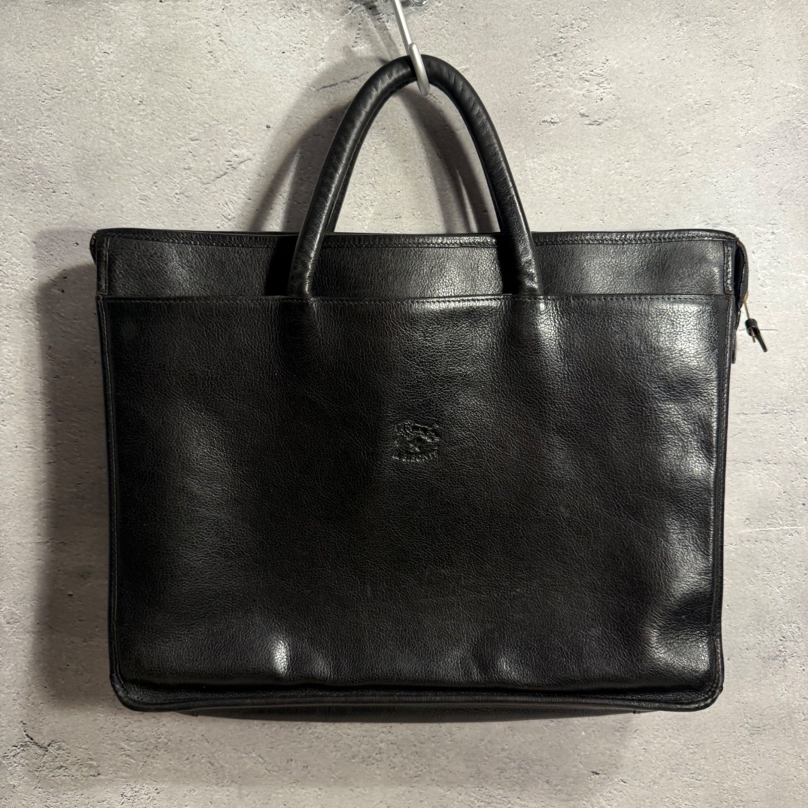 ☆激レア・美品☆イルビゾンテ 本革 ブリーフケース クロコ型押し 黒 A4