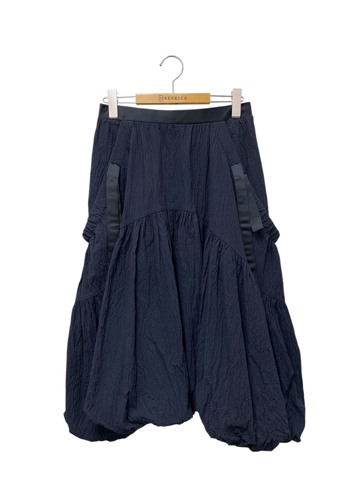 デイジーリン Skirt Victoria 07074 スカート 40 ネイビー リボン コットンジャガード バルーン ITQL9TE3I3RQ