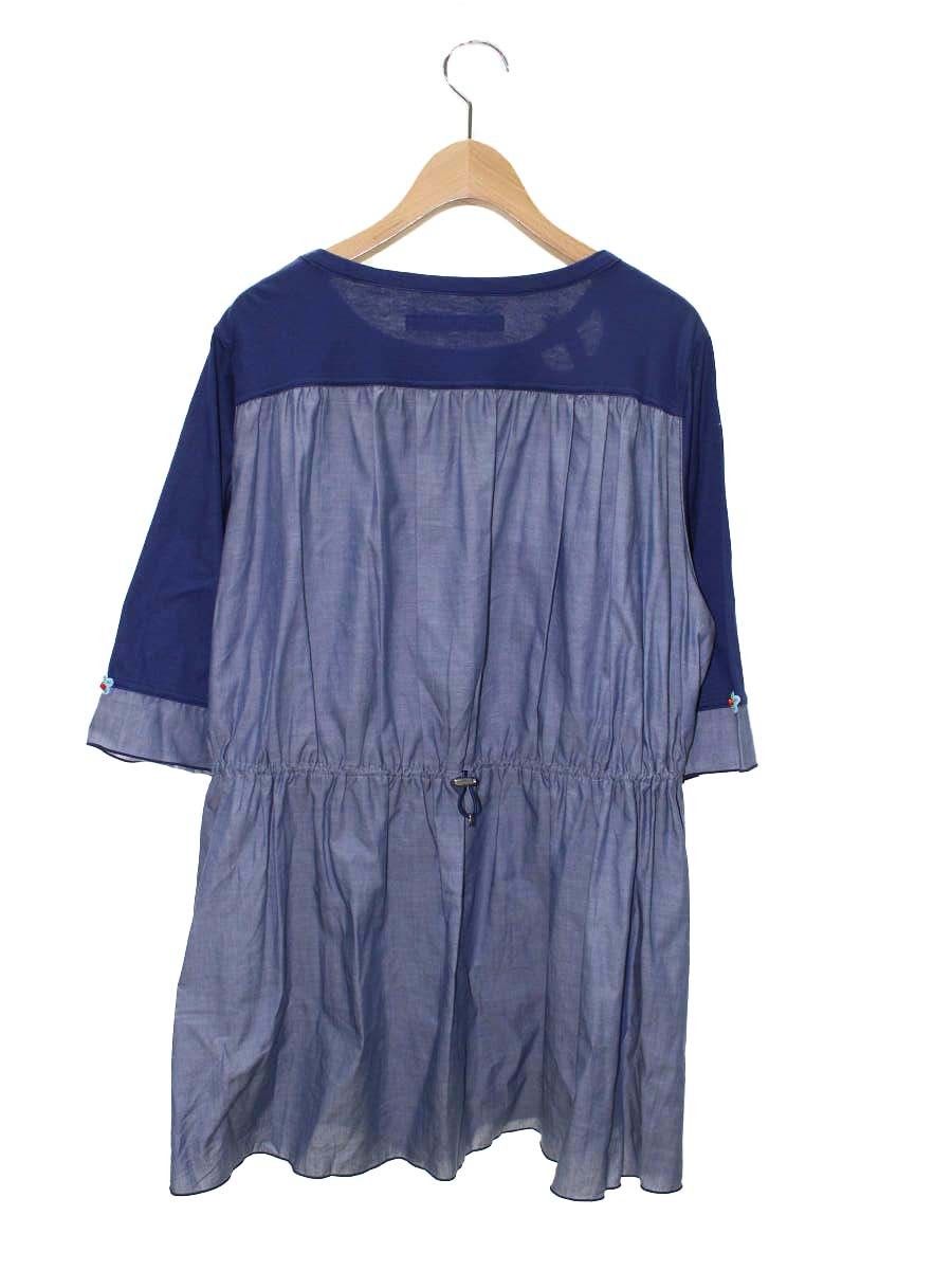 アルベロベロ 232512 チュニック M ネイビー ぶたさん HAVE A NICE DAY ウエストギャザー