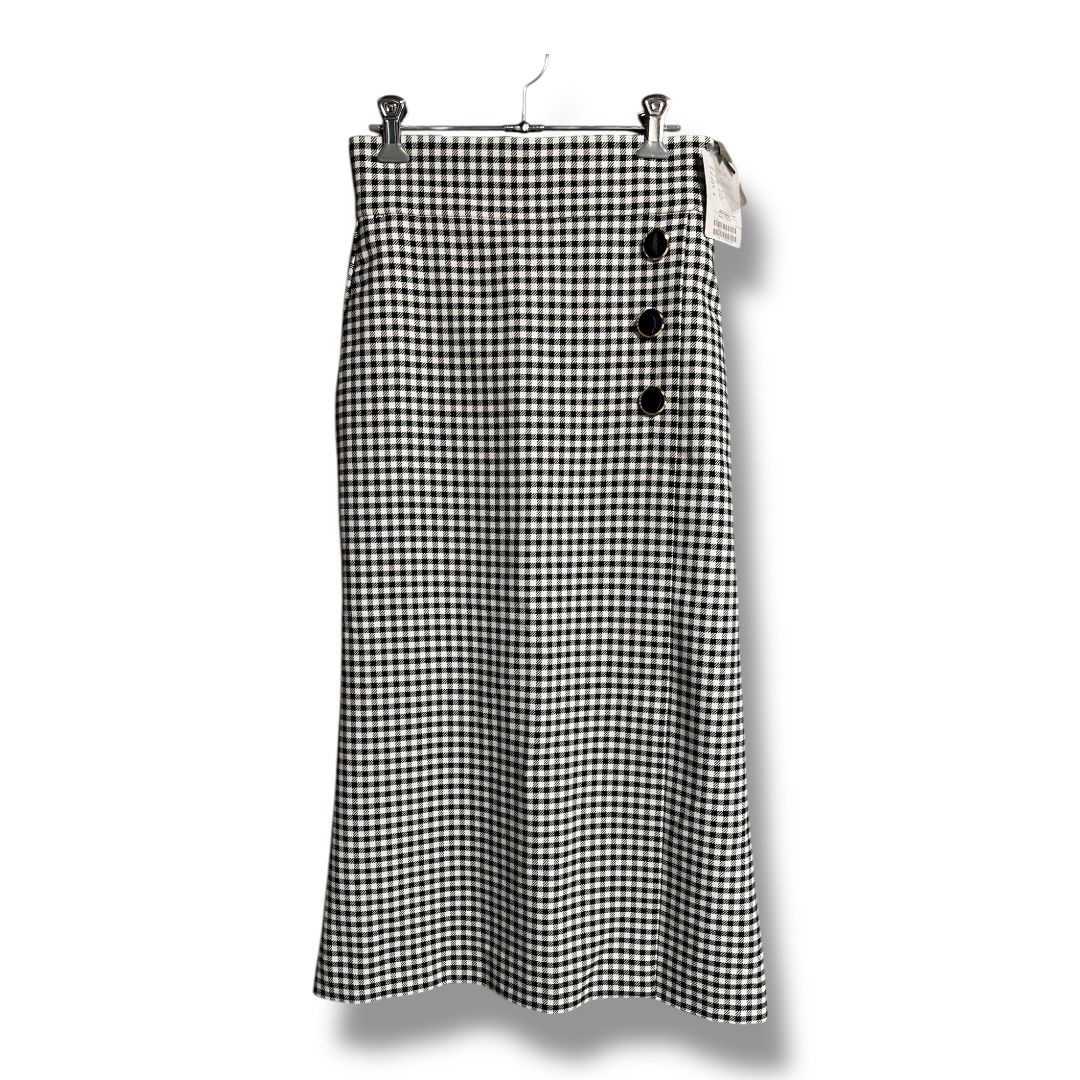 ♥ タグ付き TIARA ティアラ チェックスカート ペンシルスカート 定価25300円 ウエストゴム ロングスカート レディース サイズ2 ブラック×ホワイト 秋 ゴーゴー古着マルイ北千住店 22 No.K783