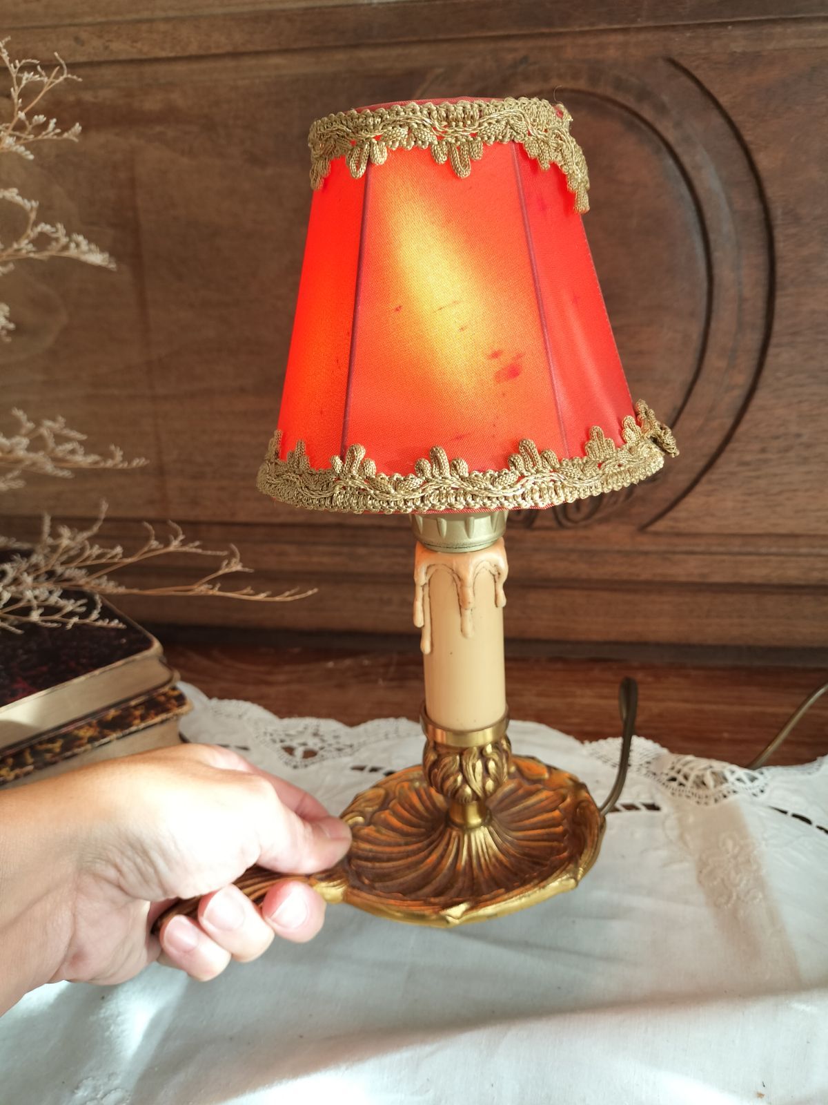 フランス アンティーク ブロンズ 卓上ランプ シェード つき シェード付き 照明 ライト