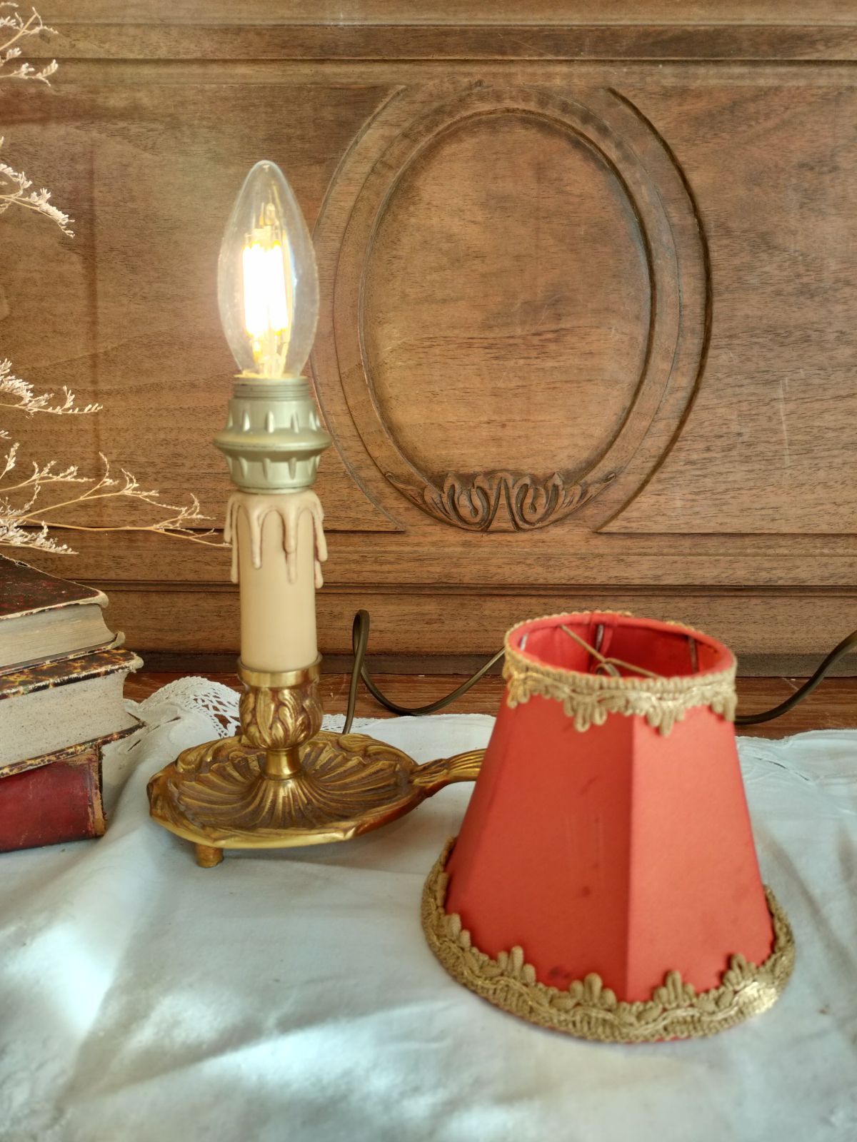 フランス アンティーク ブロンズ 卓上ランプ シェード つき シェード付き 照明 ライト NEXPOTALLINN_EU