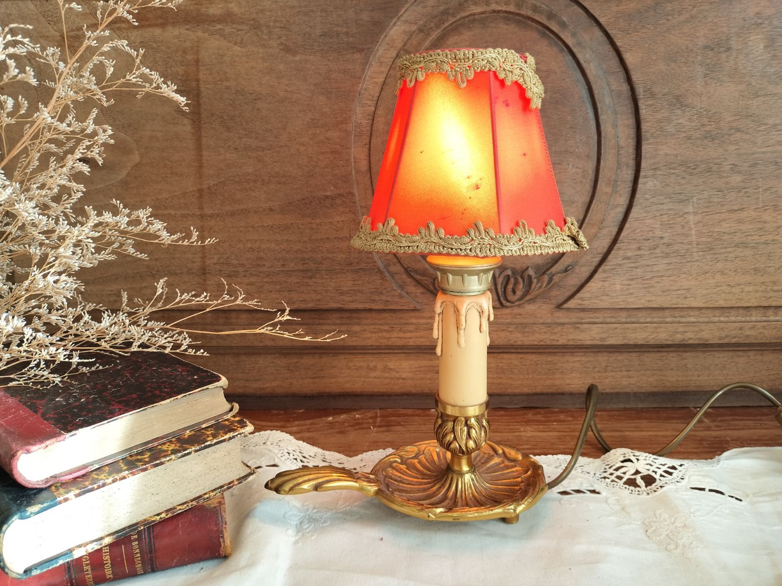 フランス アンティーク ブロンズ 卓上ランプ シェード つき シェード付き 照明 ライト
