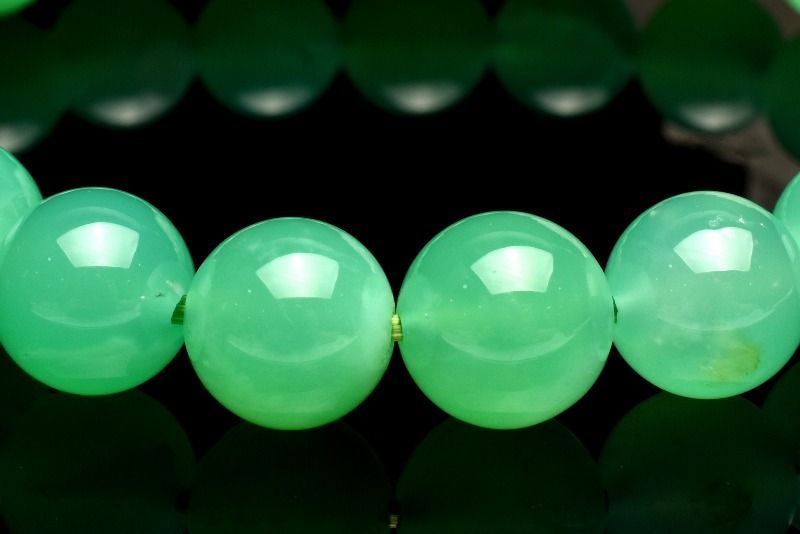 １点物 AAAA アップルグリーン クリソプレーズ 9mm ブレスレット パワーストーン 天然石 _MB247
