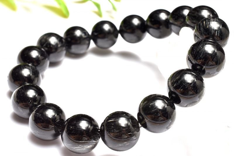 １点物 濃密内包 ブラックトルマリンインクォーツ 12.5mm ブレスレット パワーストーン 天然石 _MB157 NEXPOTALLINN_EU