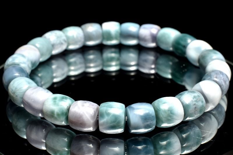 １点物 人気アイテム パープルラリマー 6.5-7x8mm チューブ ブレスレット パワーストーン 天然石 _MB262