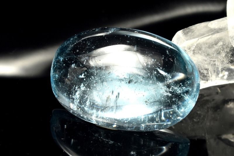 １点物 AAA 高発色透明 ブルートパーズ 28x19mm オーバル ルース パワーストーン 天然石 _PC6471