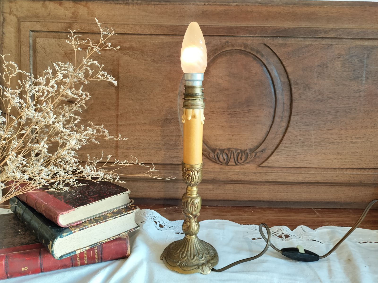 フランス アンティーク 卓上ランプ ブロンズ キャンドル 照明 ライト NEXPOTALLINN_EU