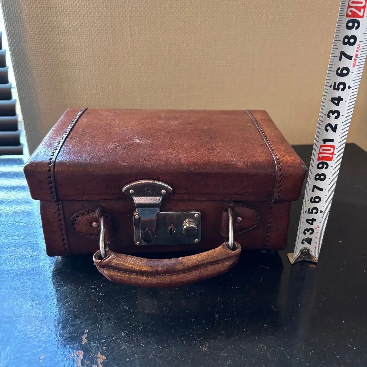 本革 トランク 小物入れ ミニトランク レザー アンティーク ビンテージ 昭和レトロ インテリア 雑貨