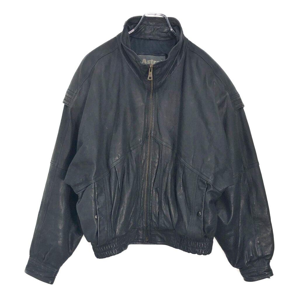 Astral レザーブルゾンジャケット ブラック メンズ 38 古着 V6831