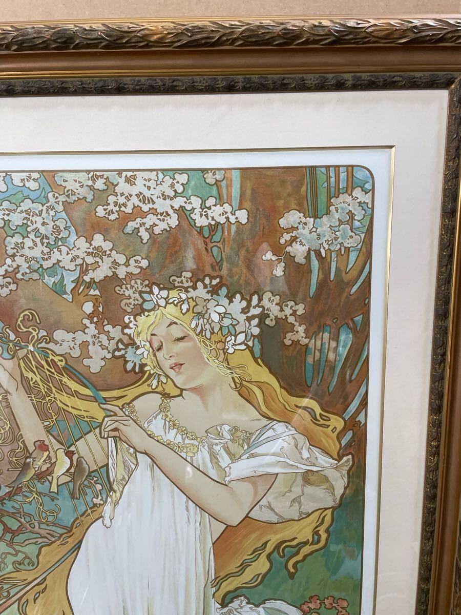 アルフォンス ミュシャ リトグラフ 春 1896 四季 203 300 額装品 アール ヌーヴォー 版画 美人画 Mucha 大型フレーム u530 WWW_IBETON_RU