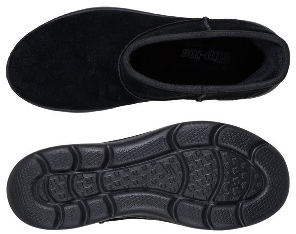  スケッチャーズ あったか 防寒 レディース ブーツ スニーカー スリップインズ オンザゴー アンコール - ブ 144853 SKECHERS SLIPINS ON THE GO BBK ブラック スエード ブーティ ブーツ