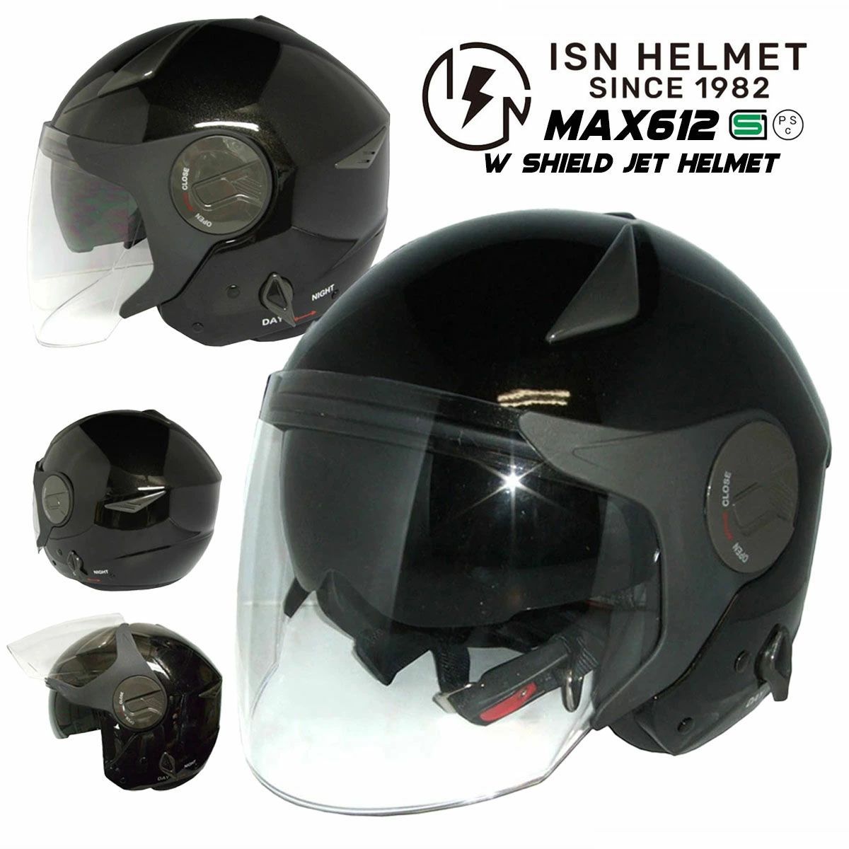 バイク ヘルメット ジェット インナーサンバイザー MAX-612W FS-JAPAN 石野商会 SG規格 PSC規格 ダブルシールド