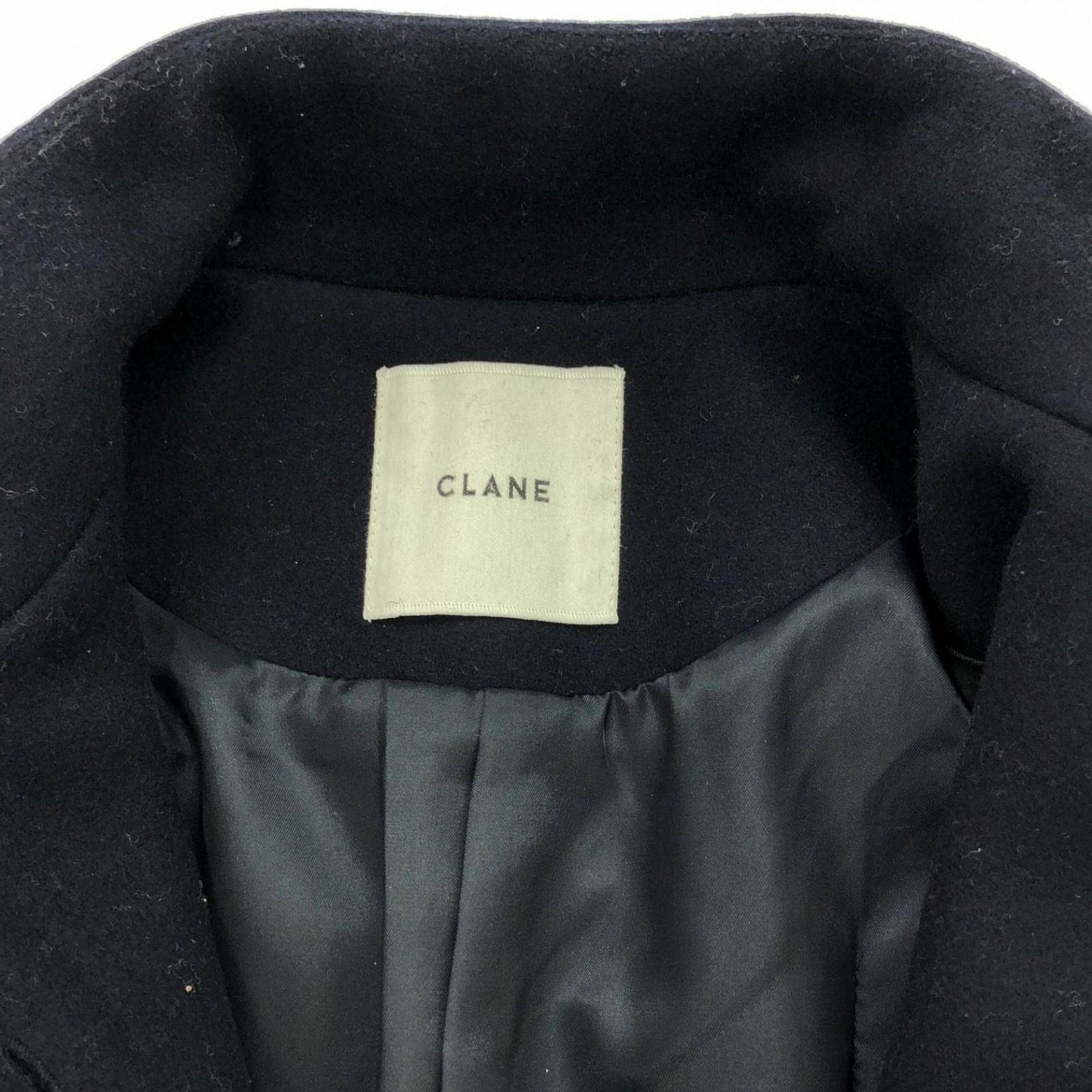 クラネ CLANE コート CONSTRUCTIVE LONG COAT ネイビー ウール コート