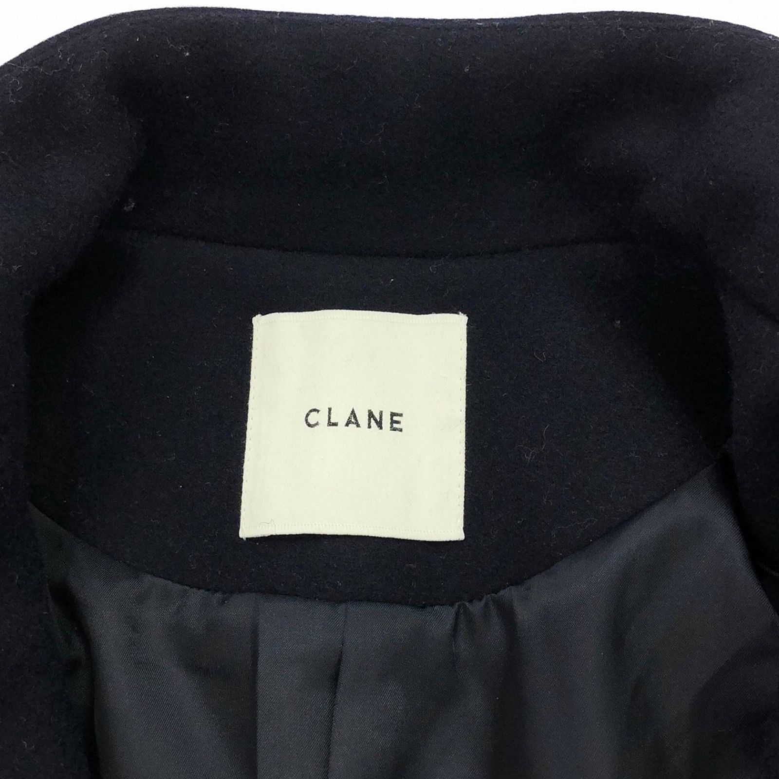クラネ CLANE コート CONSTRUCTIVE LONG COAT ネイビー ウール コート