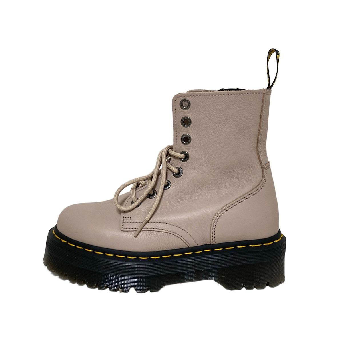 Dr.Martens ドクターマーチン ショートブーツ UK5 レディース - グレーベージュ×黒 レースアップ レザー