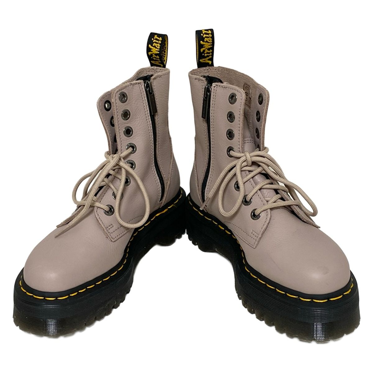 Dr.Martens ドクターマーチン ショートブーツ UK 5 レディース - グレーベージュ×黒 レースアップ レザー