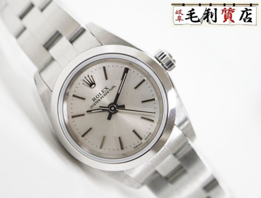 ロレックス ROLEX オイスターパーペチュアル 76080 シルバー文字盤 Y番 ステンレス SS 自動巻き レディース 時計