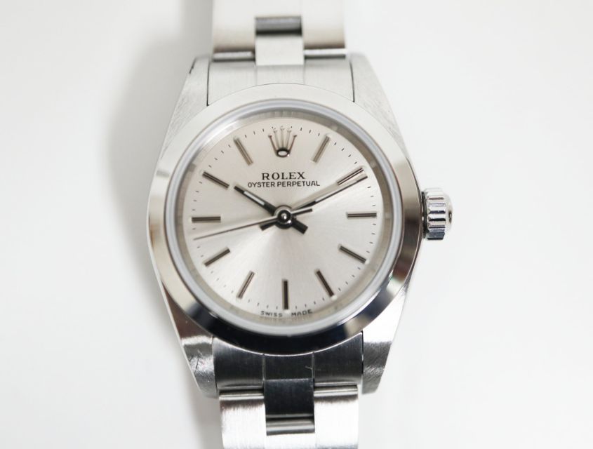 ロレックス ROLEX オイスターパーペチュアル 76080 シルバー文字盤 Y番 ステンレス SS 自動巻き レディース 時計