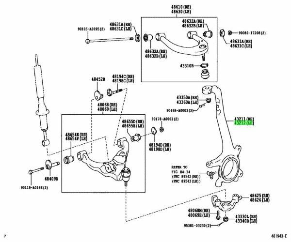 トヨタ 純正 タコマ ステアリング ナックル 左 Knuckle Steering LH 43212-04050 TOYOTA ♥ LEXUS Genuine JDM メーカー純正品