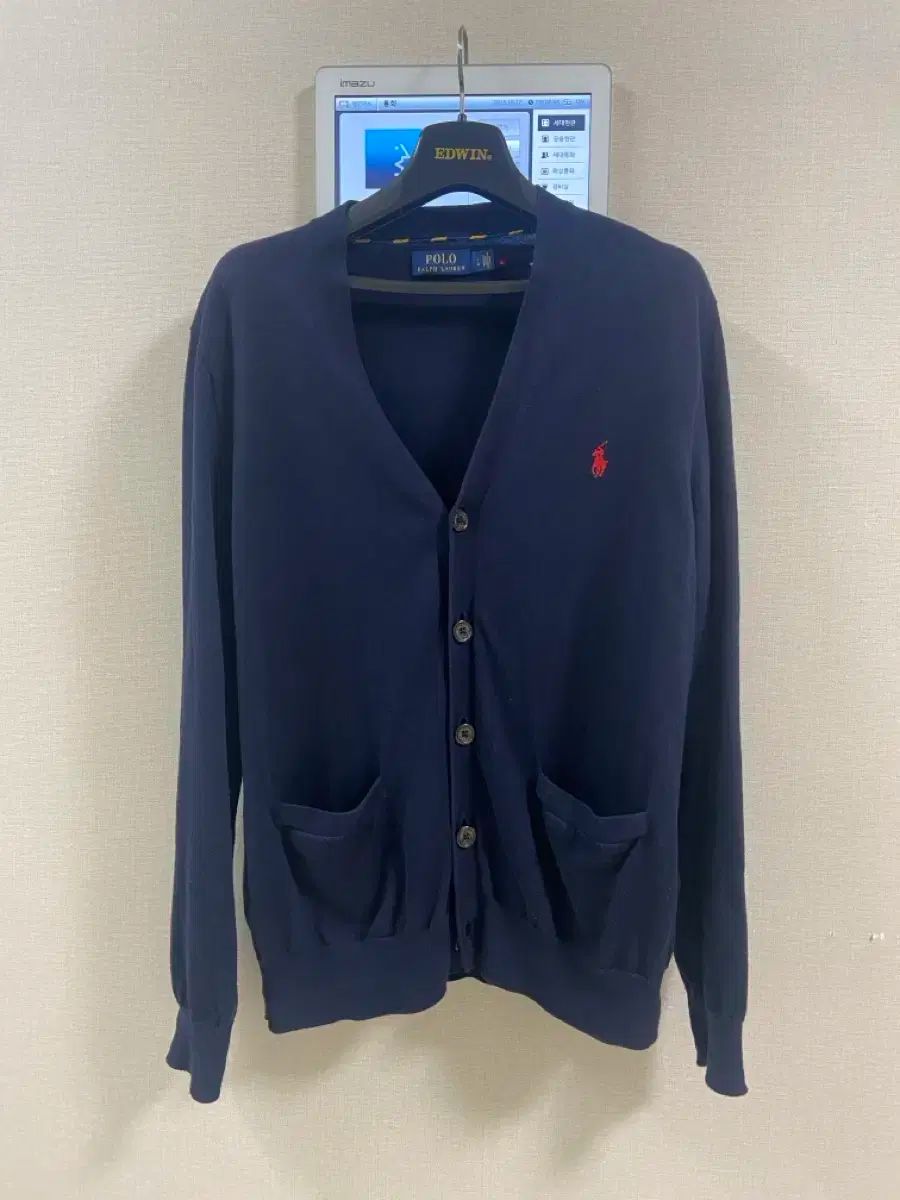 ポロ ピマコットン Vネック カーディガン